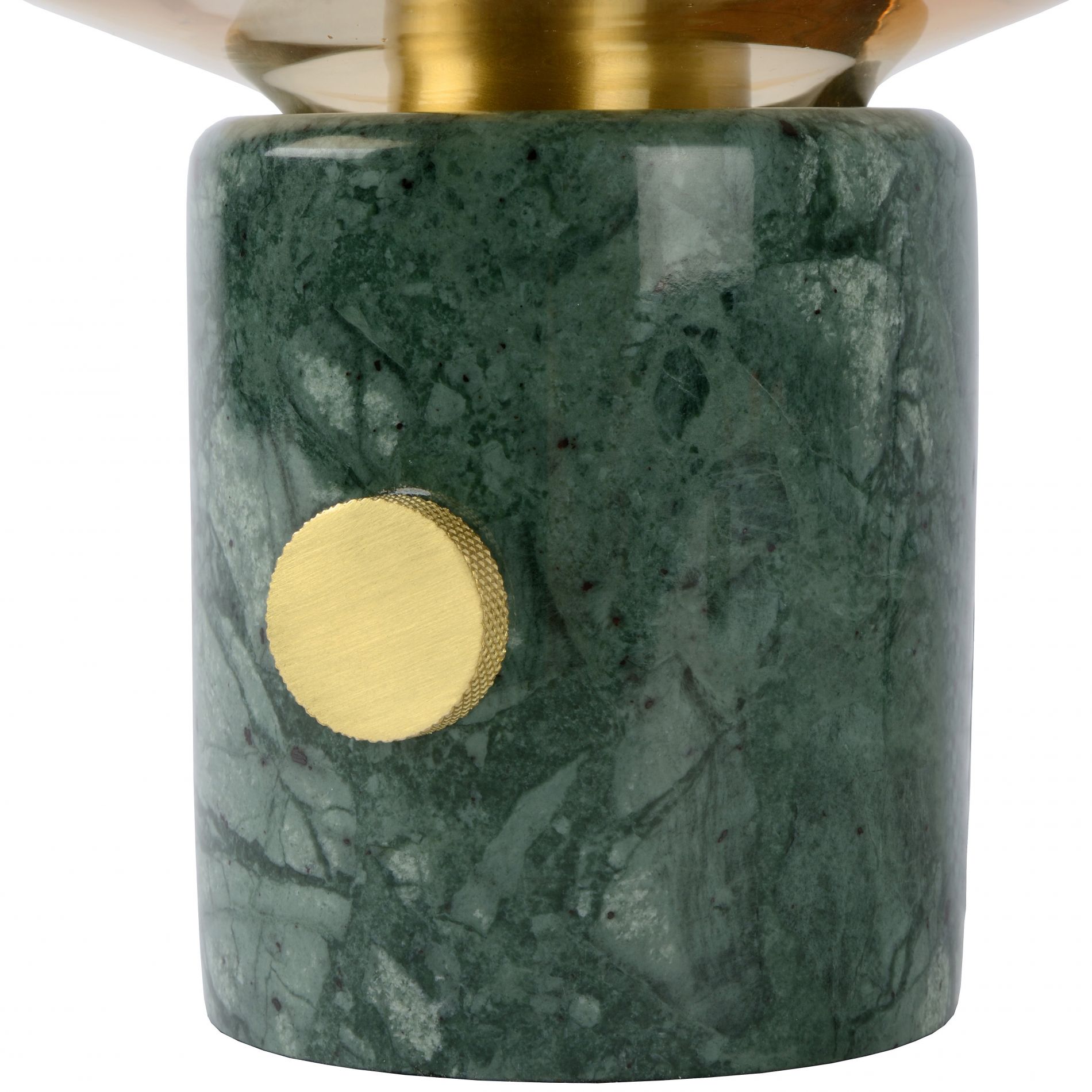 Lampe à poser CHARLIZE en marbre vert et verre ambre