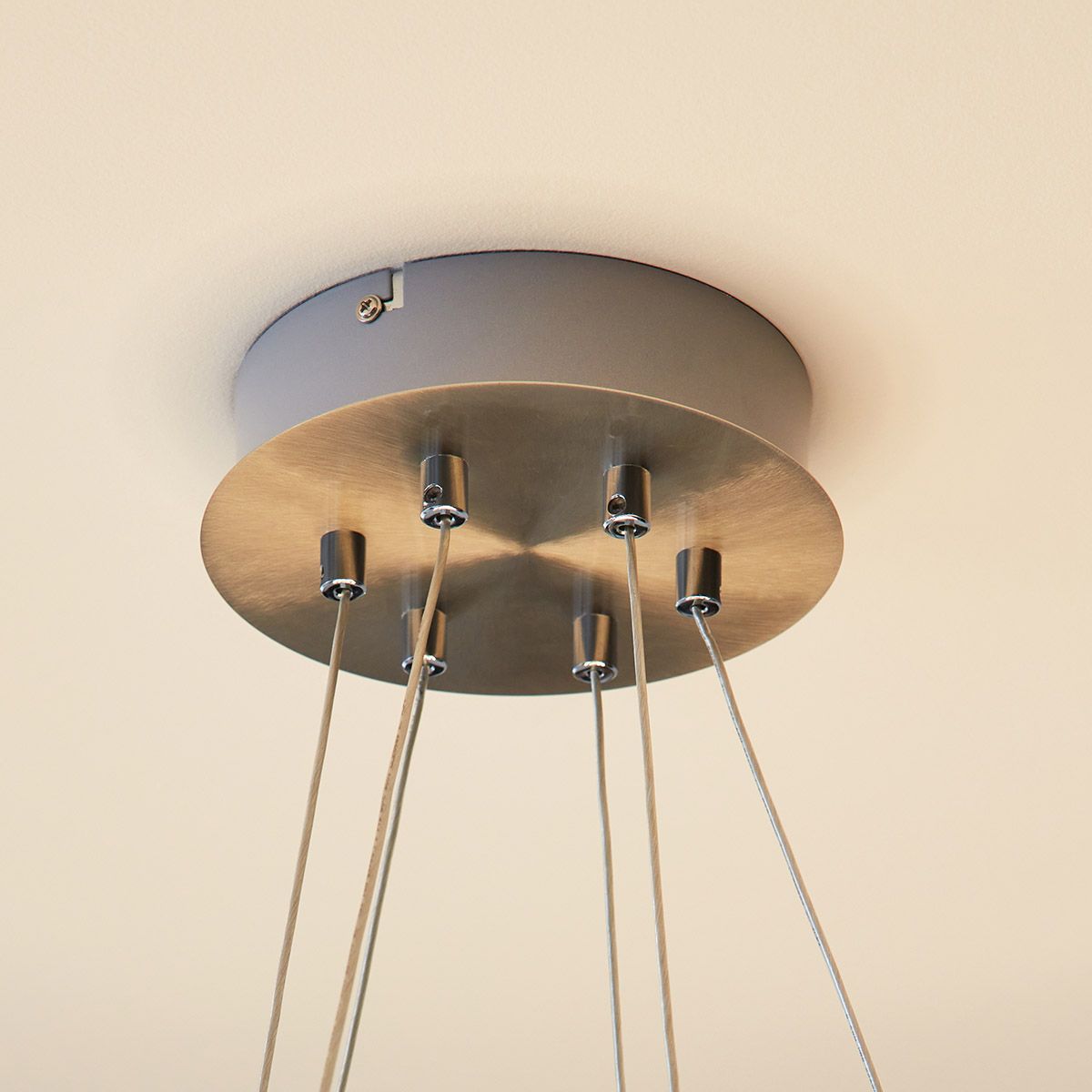 Suspension LED HOOP (43W) en métal brossé gris