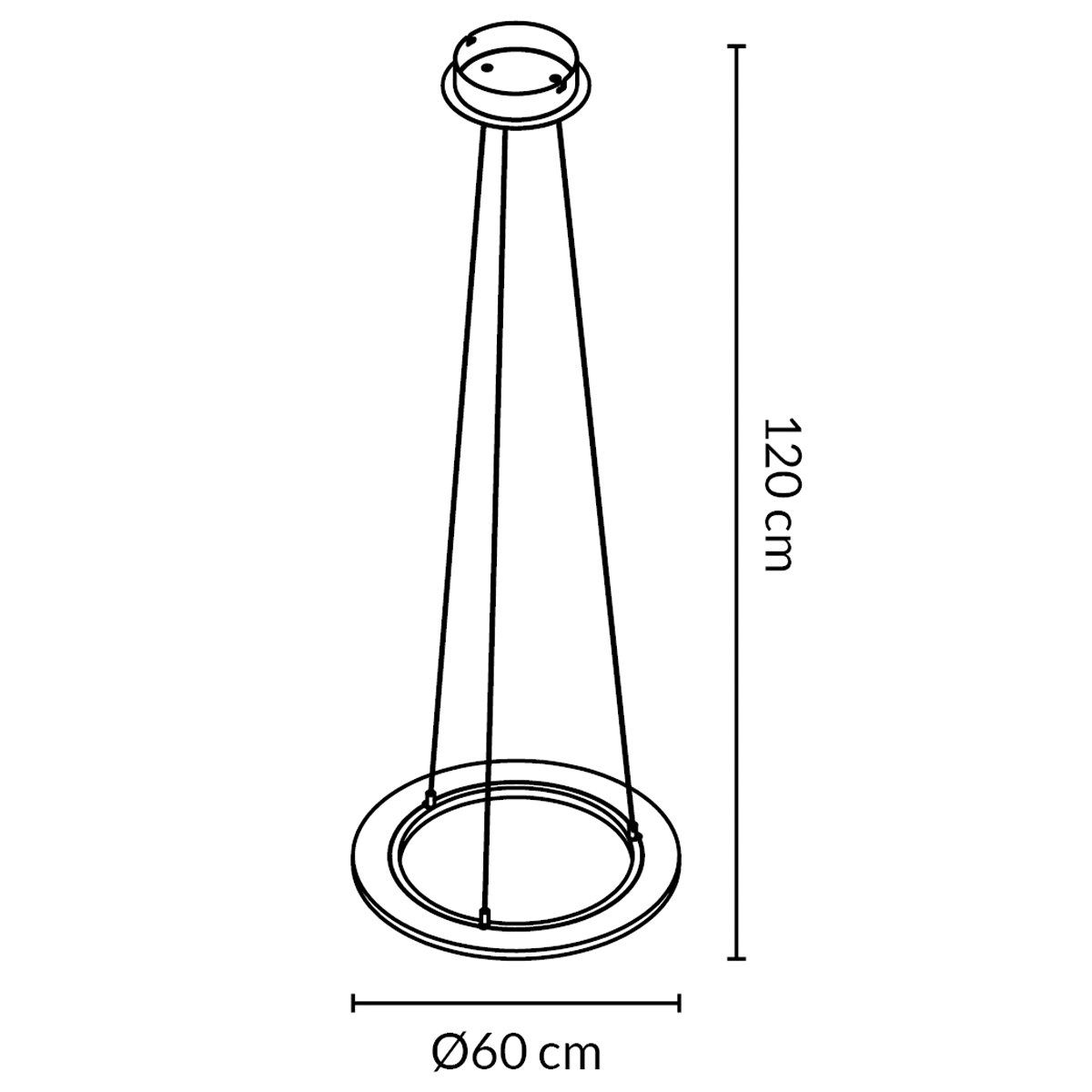 Suspension LED HOOP (26W) en métal brossé gris