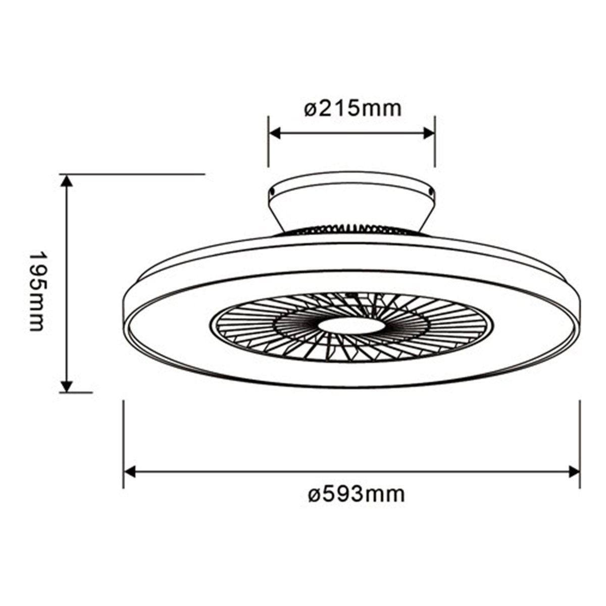 Ventilateur lumineux LED FREE (D60cm) en polycarbonate blanc et effet bois naturel