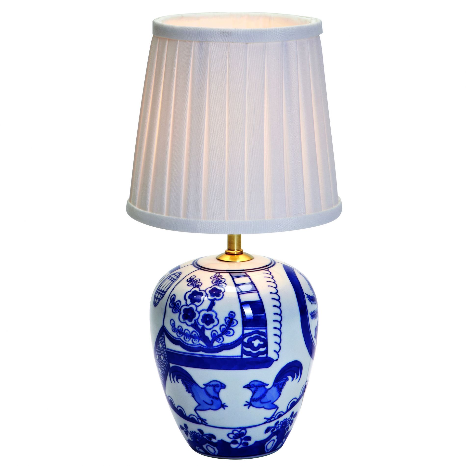 Lampe à poser GOTEBORG en céramique bleu et blanc