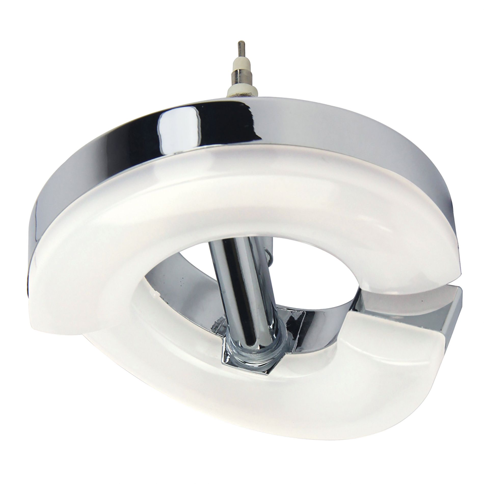 Diffuseur tête ronde REMIX LED en métal chrome et blanc