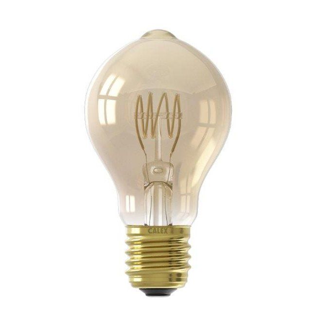 Ampoule déco filament LED dimmable E27 AMBRE FLEX 470 lumens en verre ambré Ø6cm