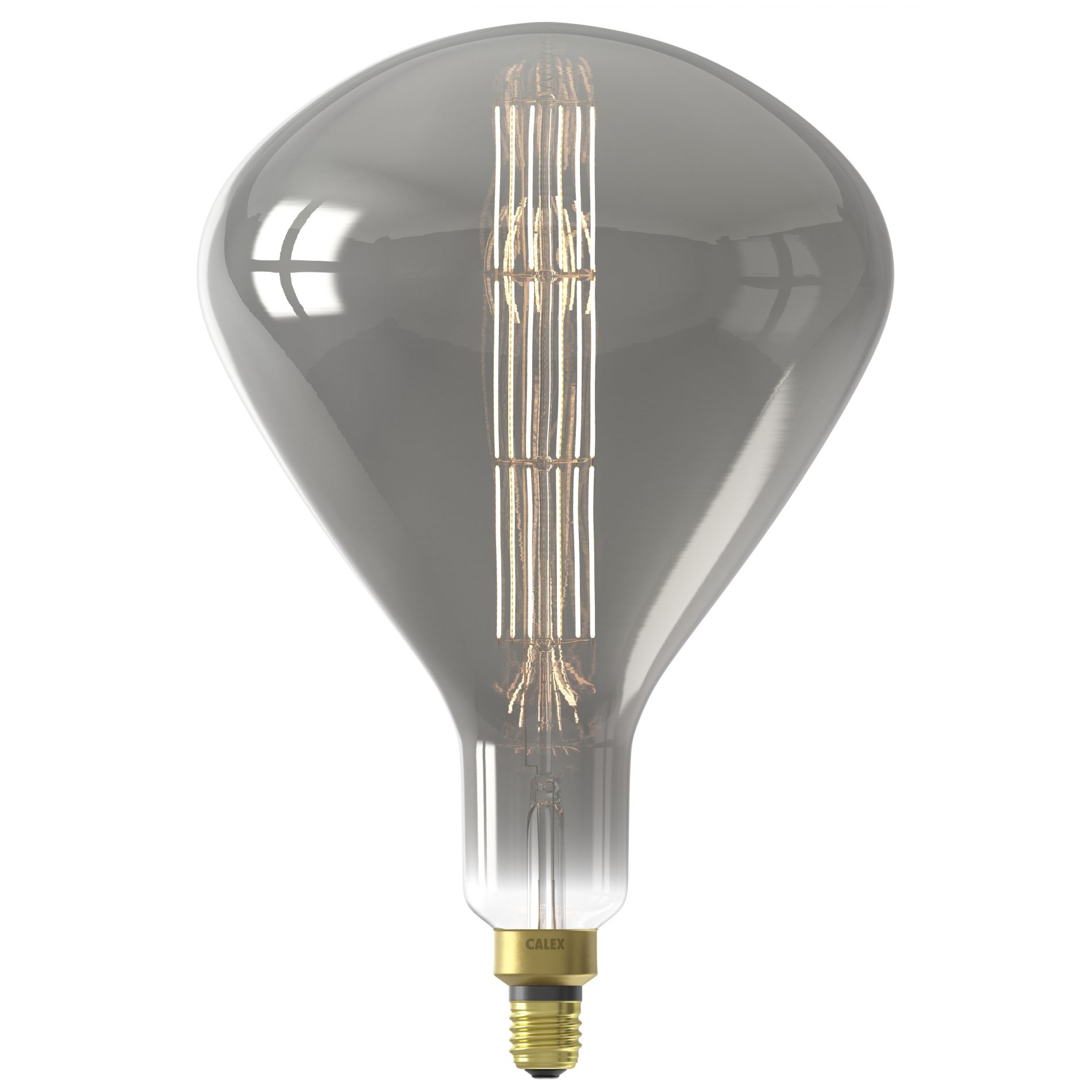 Ampoule déco filament LED XXL dimmable E27 SYDNEY 250 lumens en verre fumé gris titanium Ø25cm
