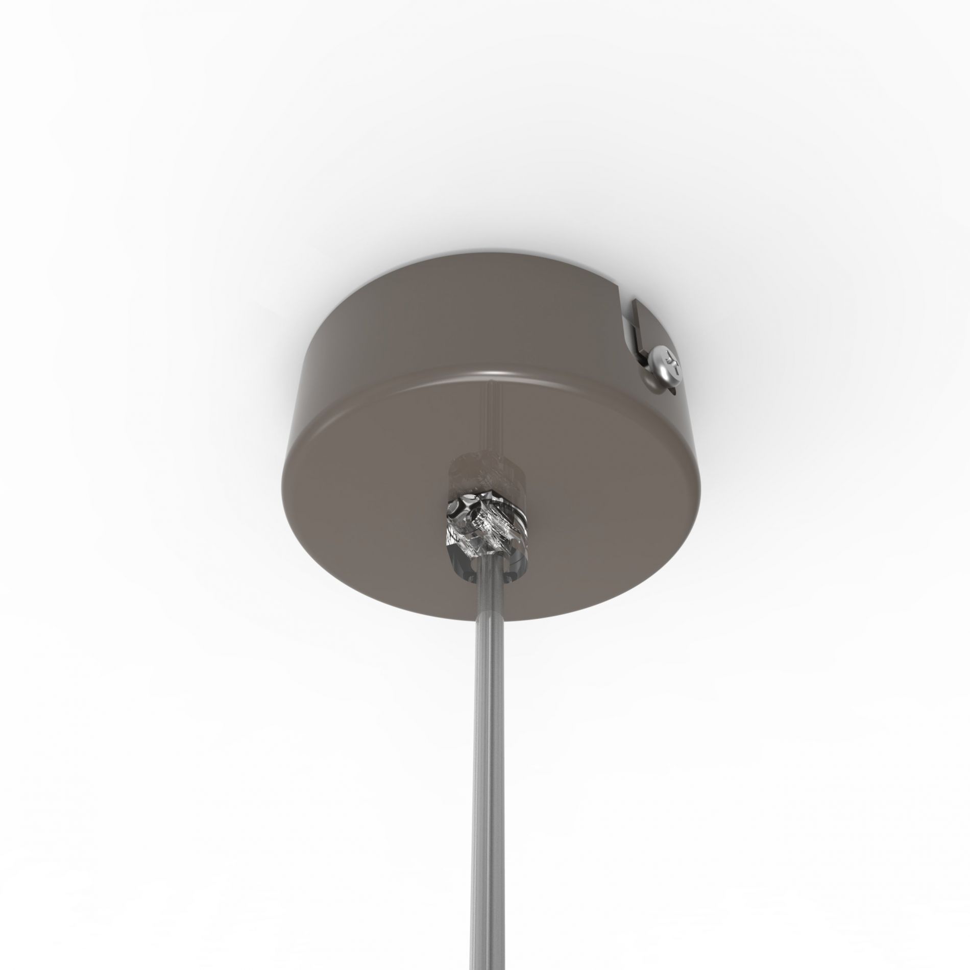 Suspension SPORE (D40cm) en métal gris intérieur blanc