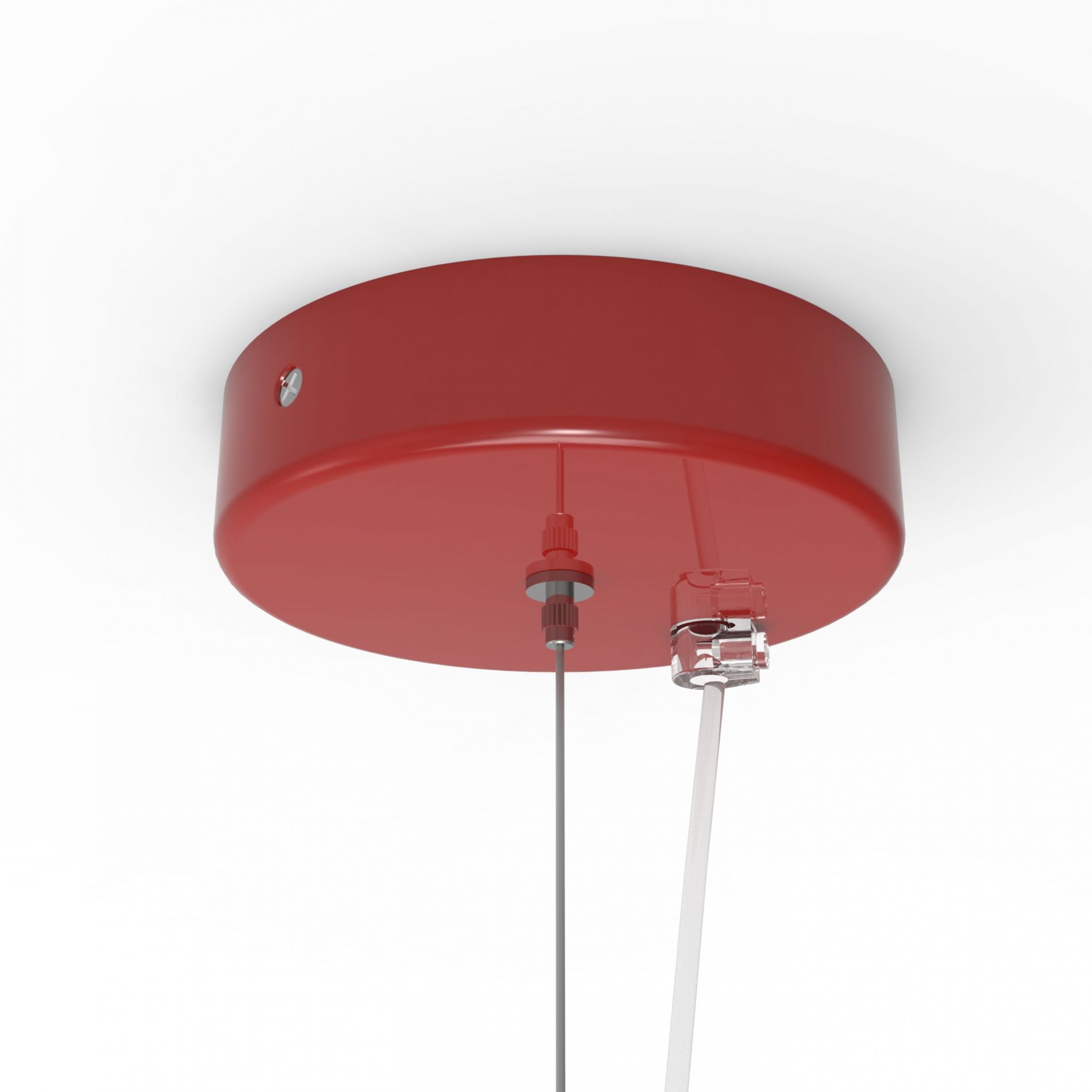 Suspension CASSIS (D60cm) en métal rouge intérieur blanc