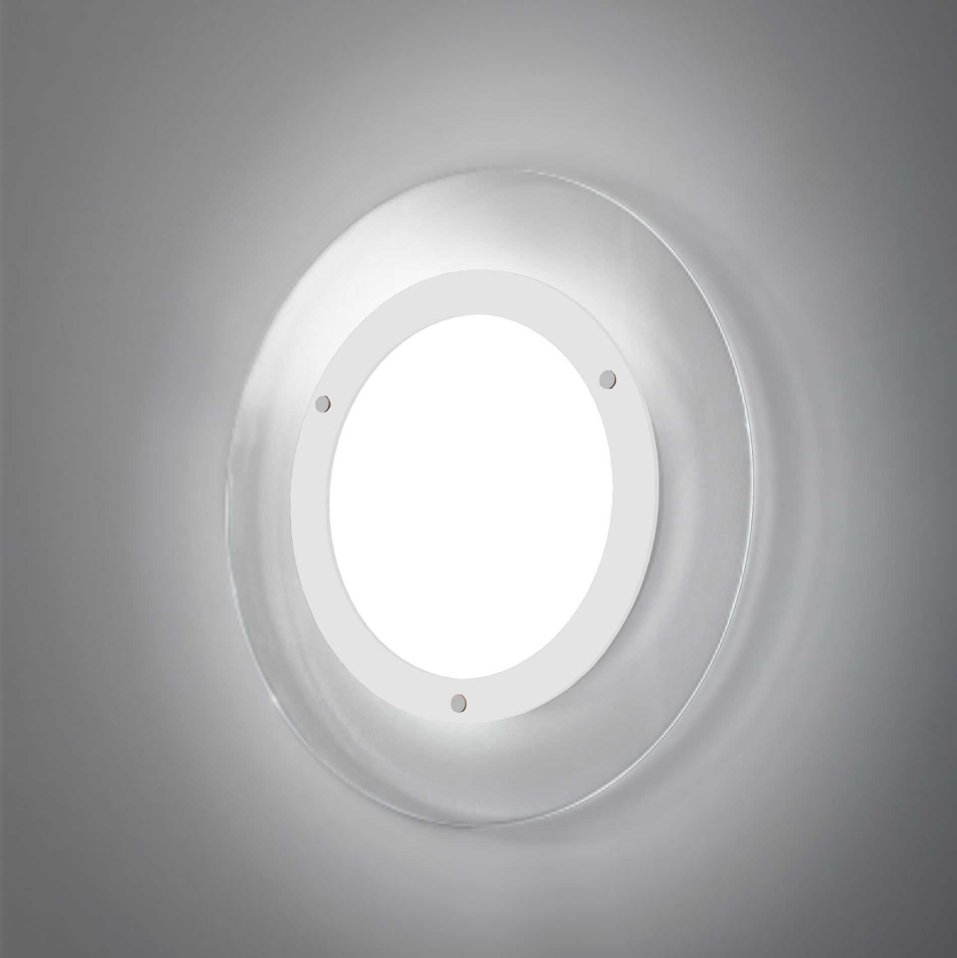 Plafonnier LED rond ISOLA (D55cm) en verre blanc