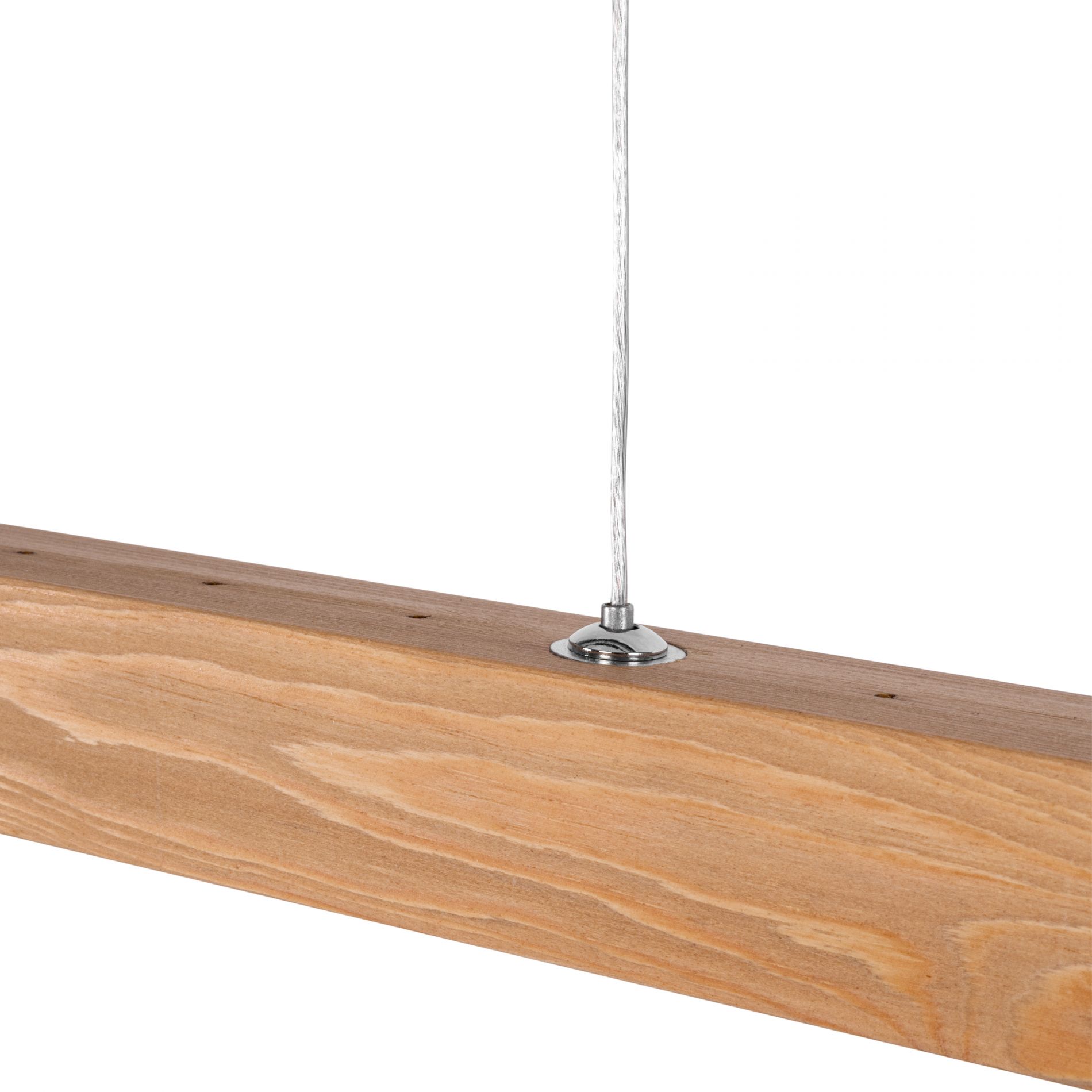 Suspension barre LED LIGNE en bois de pin et métal noir