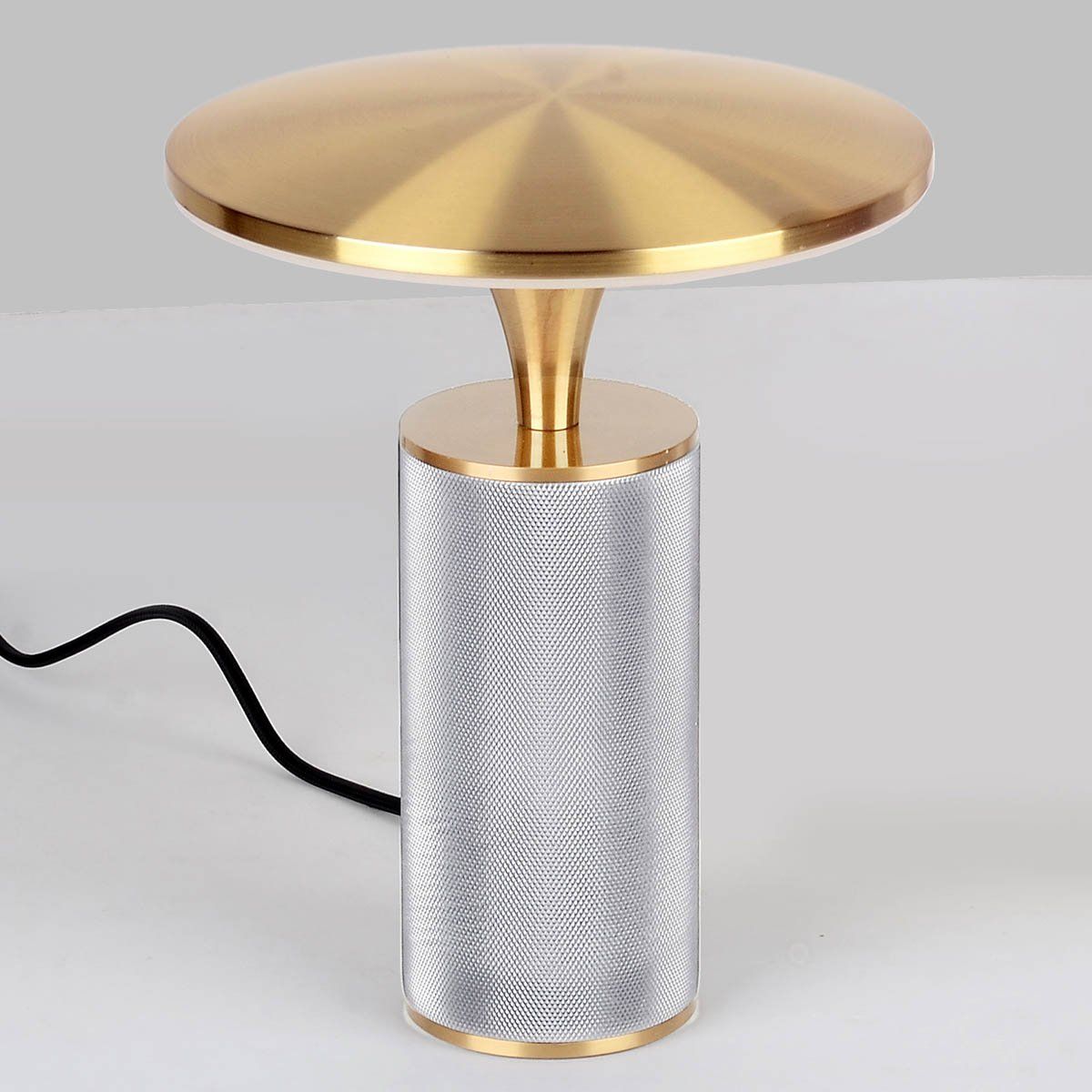 Lampe à poser LED DEEPLY (H24cm) en métal anthracite et doré