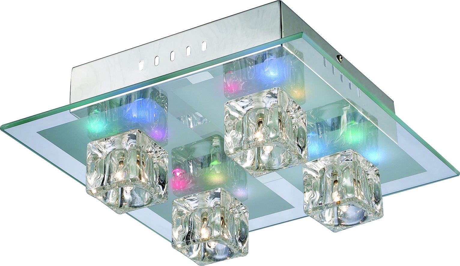Plafonnier LED ICE blanc en verre