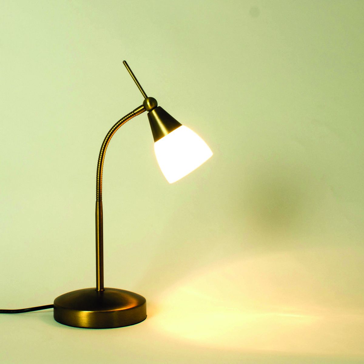 Lampe de bureau flexible TINO dorée en métal