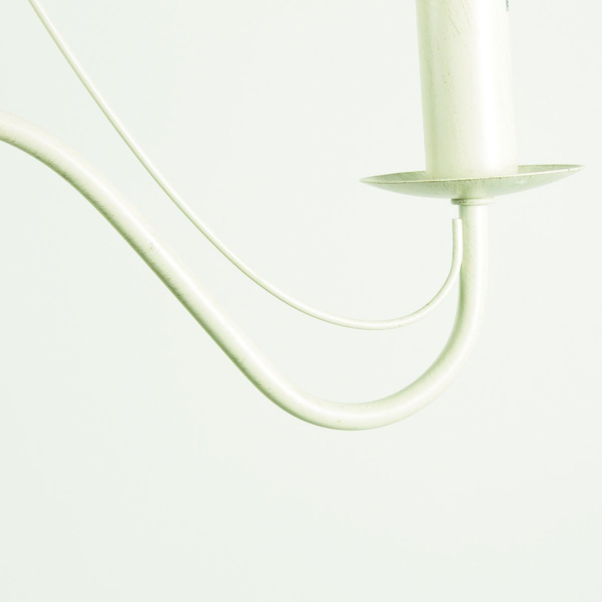 Lustre 3 ampoules CAMILLE blanc ivoire en fer forgé