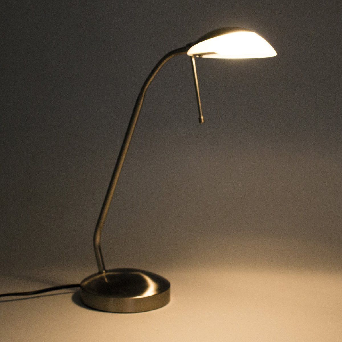 Lampe de bureau flexible MARCIA argentée en métal
