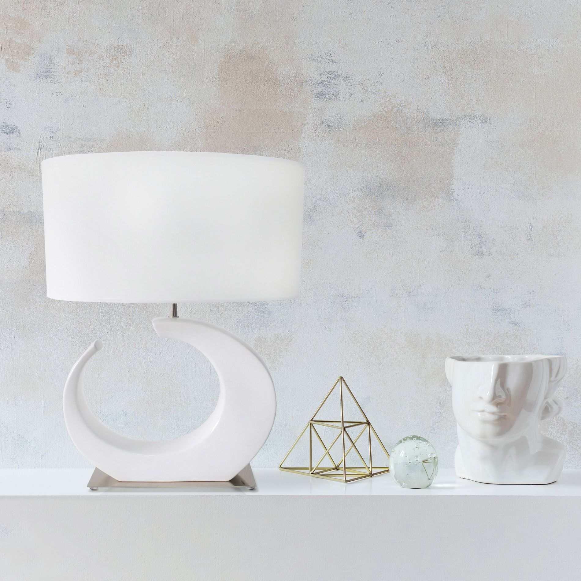 Lampe de table ASTERS blanche en céramique