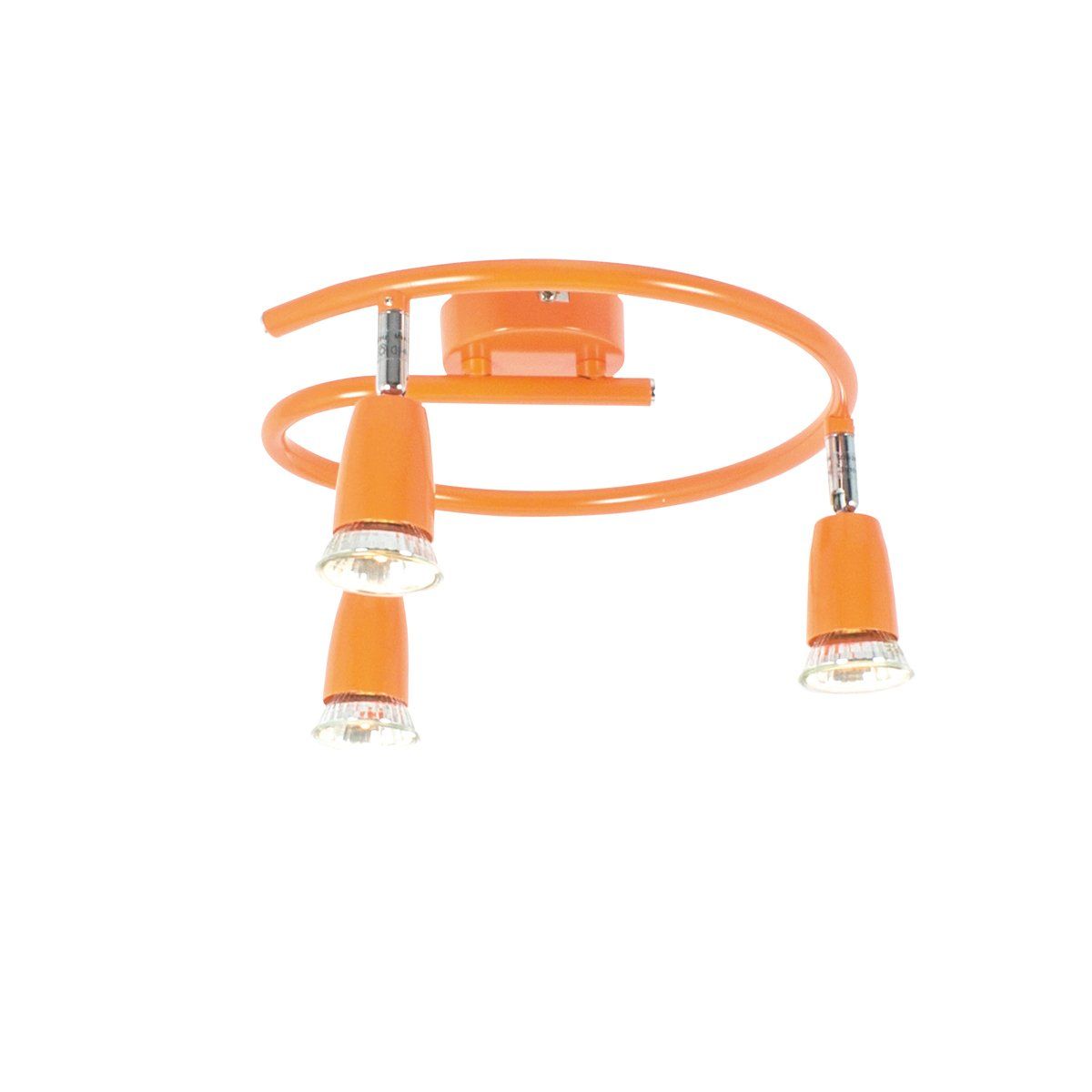 Plafonnier spot orientable LIV orange en métal et verre