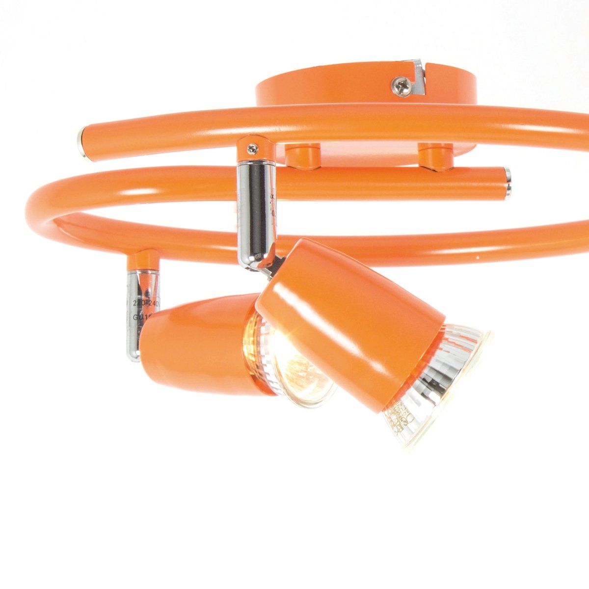 Plafonnier spot orientable LIV orange en métal et verre