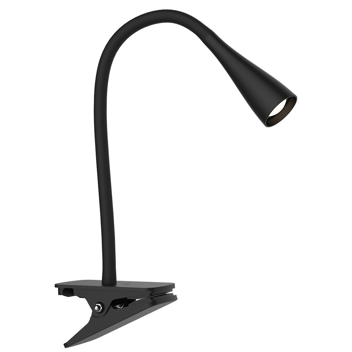 Lampe de bureau LED à pince ASTIK en PVC noir