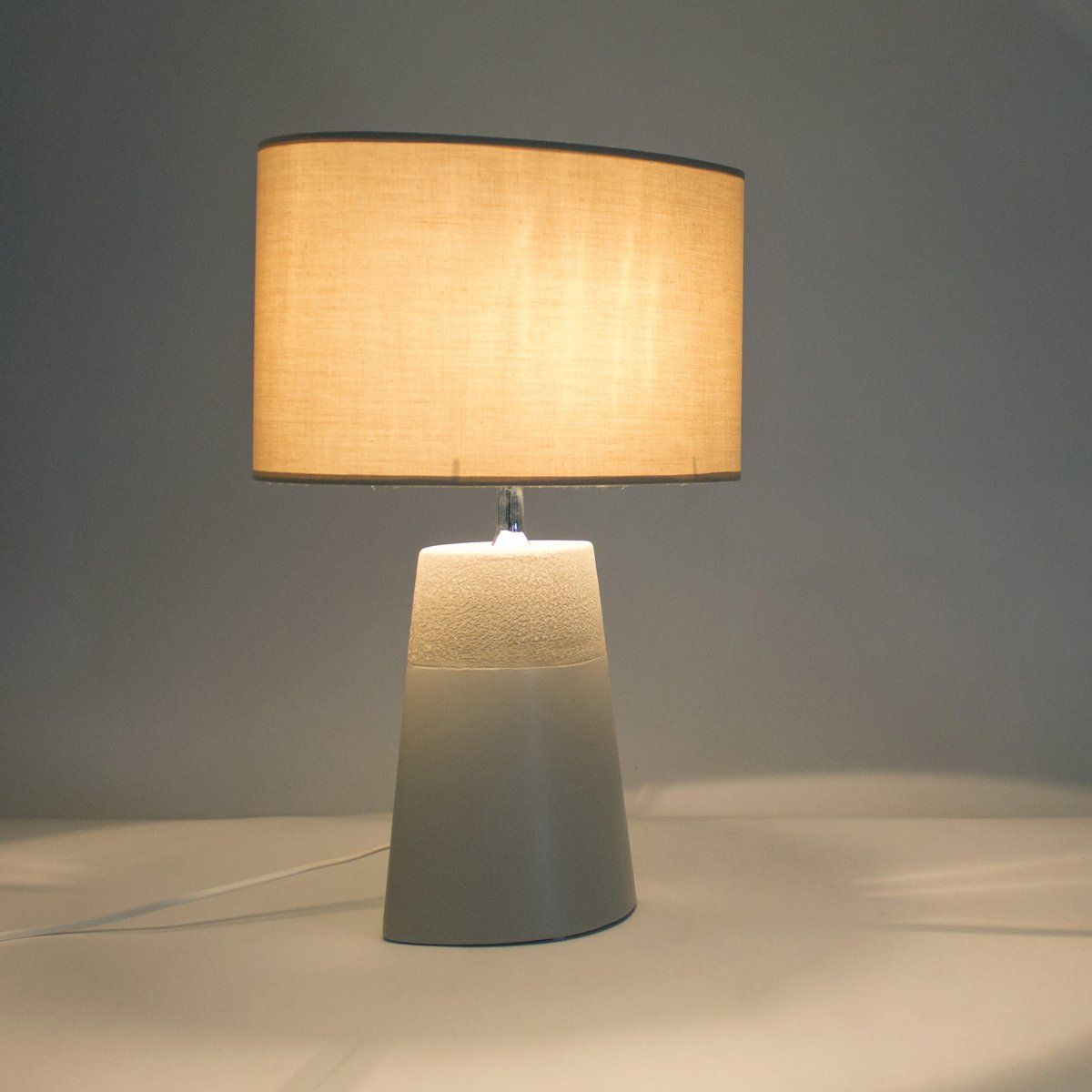 Lampe de salon CASTELLANE blanc/crème mat en céramique
