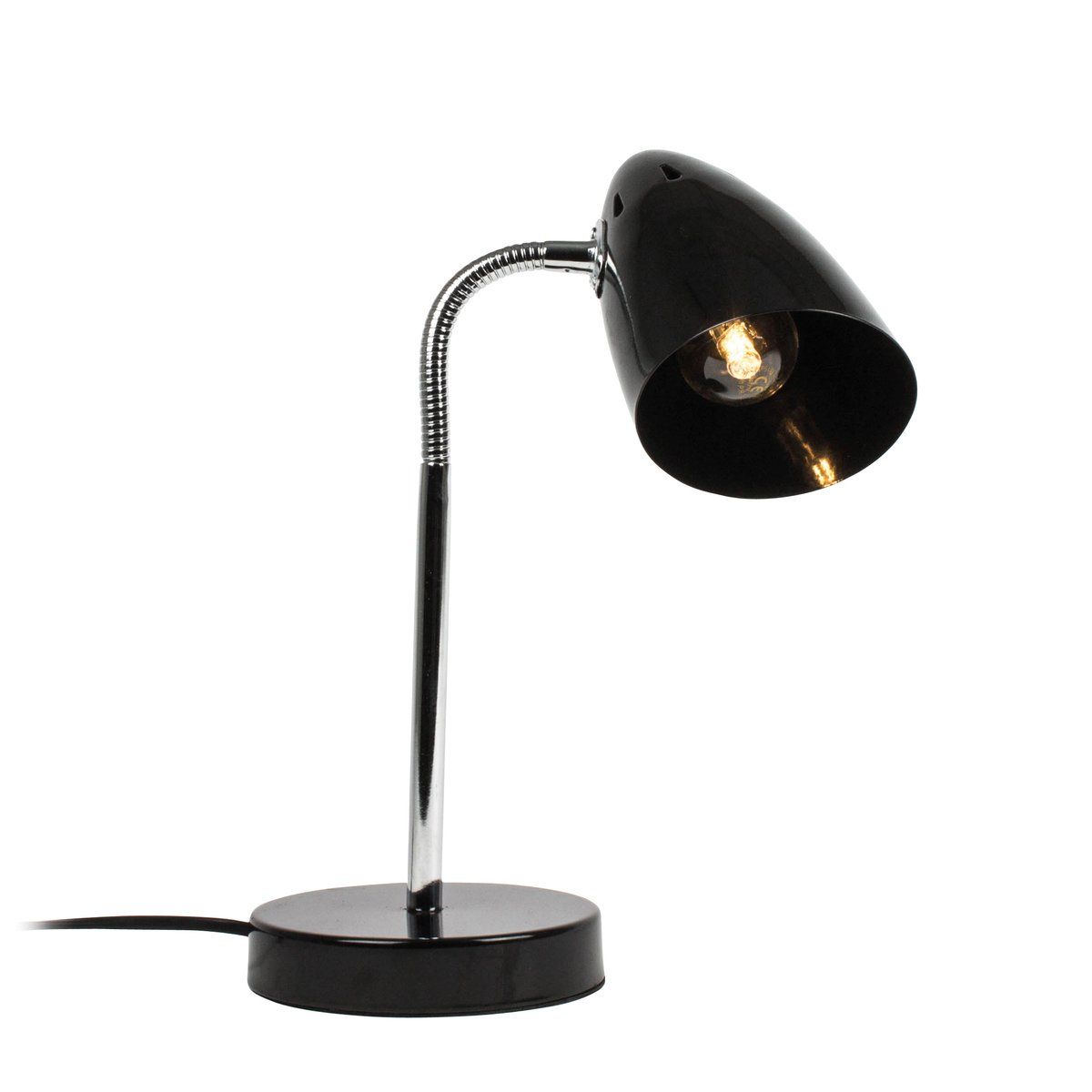 Lampe de bureau flexible AMANN noire en métal