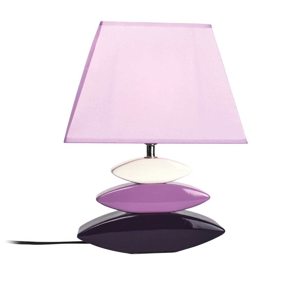 Lampe galet FIRMIN violette en céramique