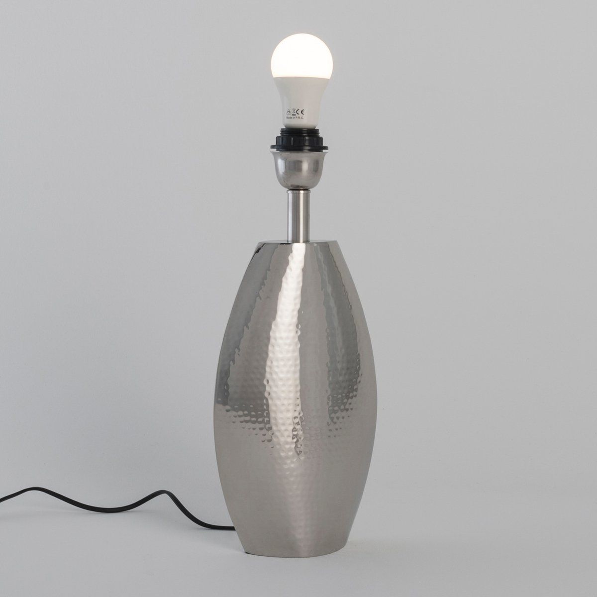Pied de lampadaire LED VALLS en métal argent chrome