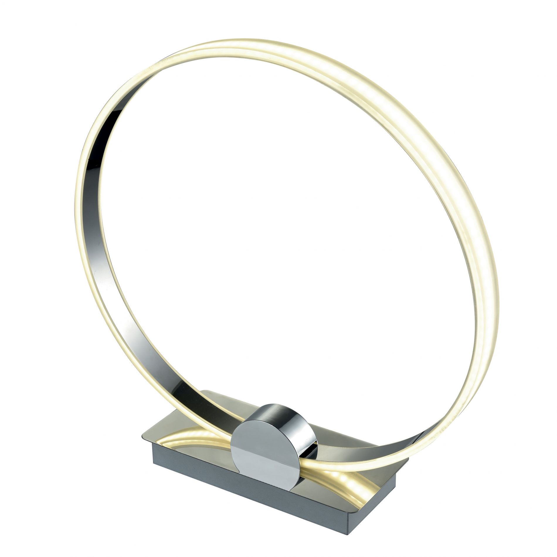 Lampe Led design CIRCLE argentée en métal chromé