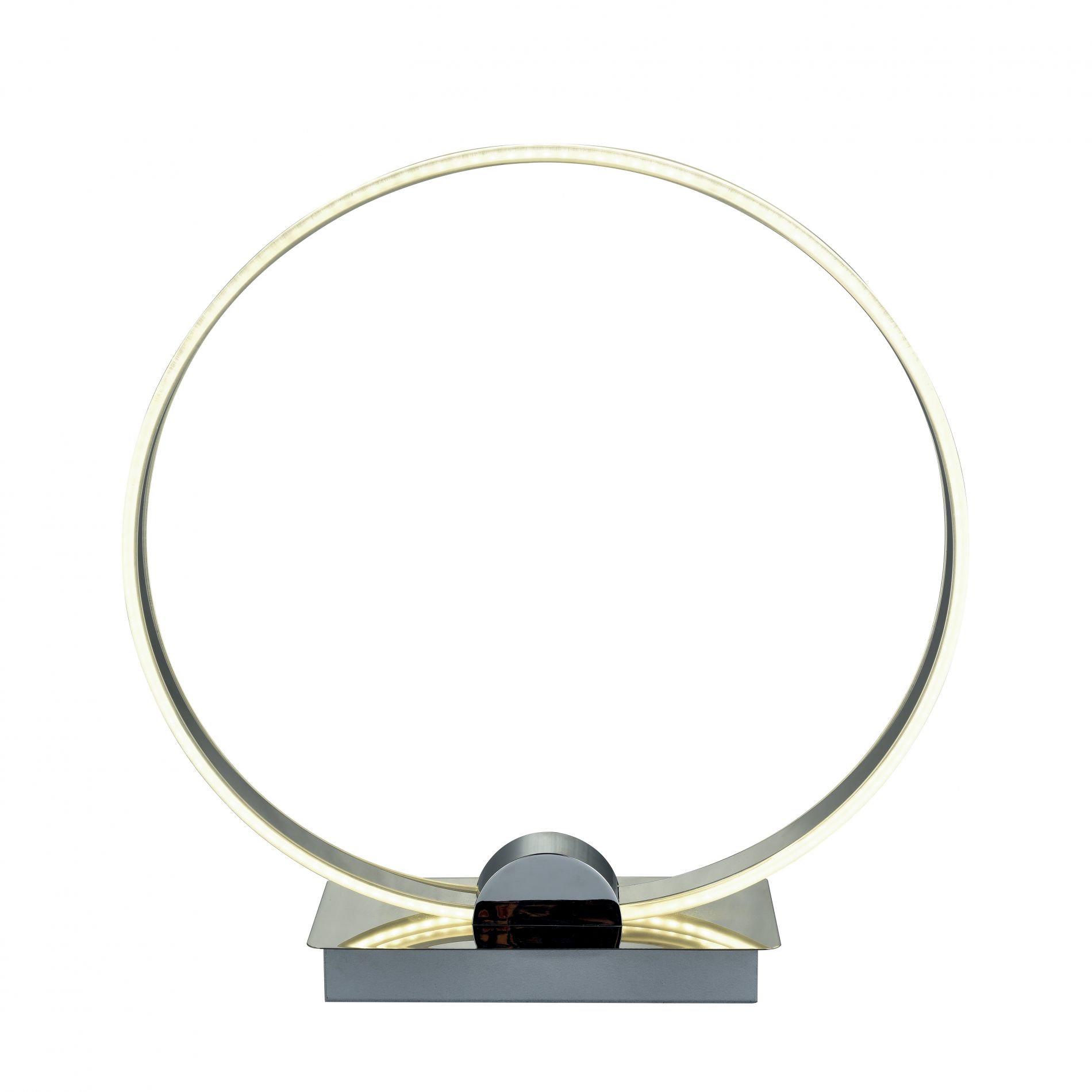 Lampe Led design CIRCLE argentée en métal chromé