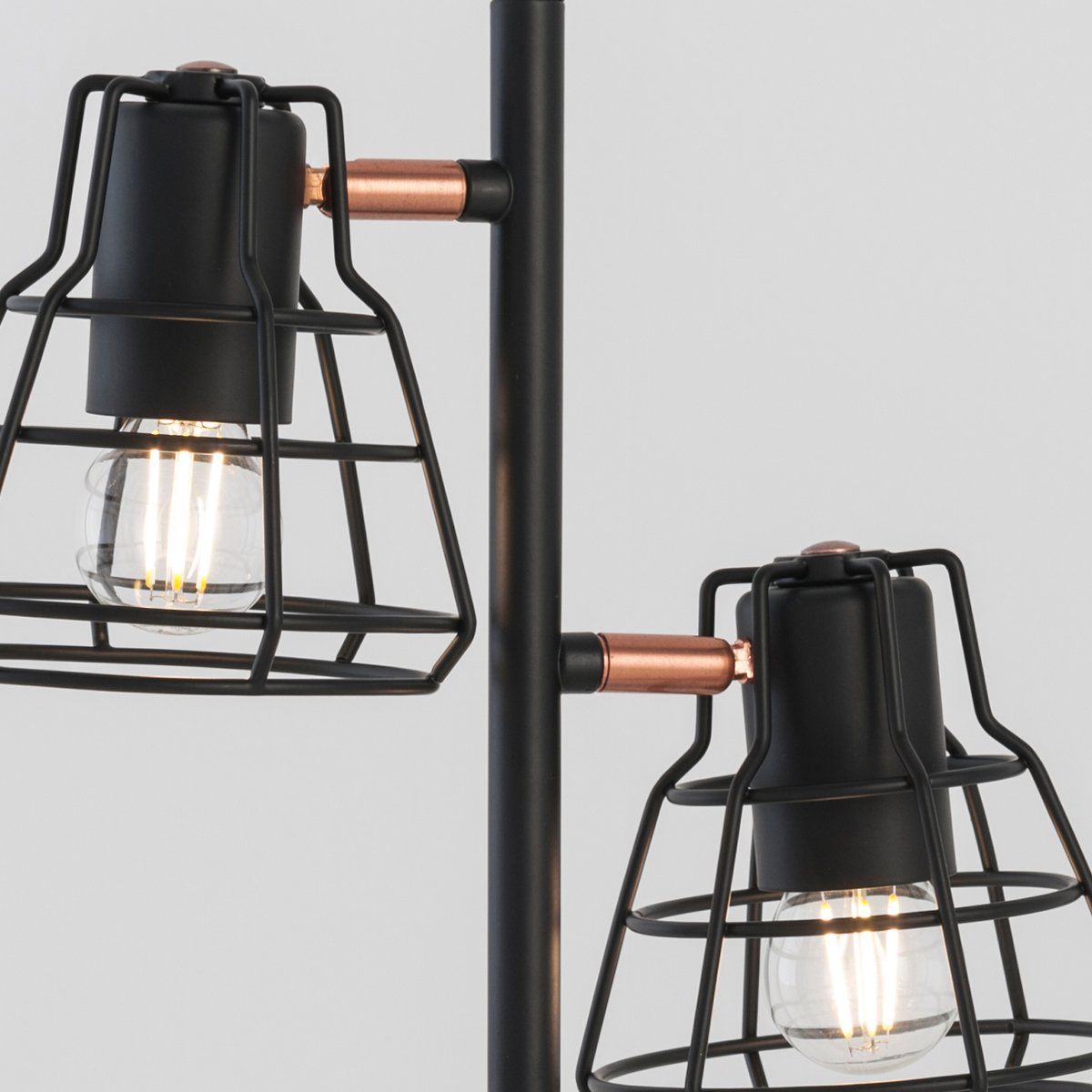 Lampe à poser design filaire SYNERGY noire et cuivrée en métal - Keria et  Laurie Lumière