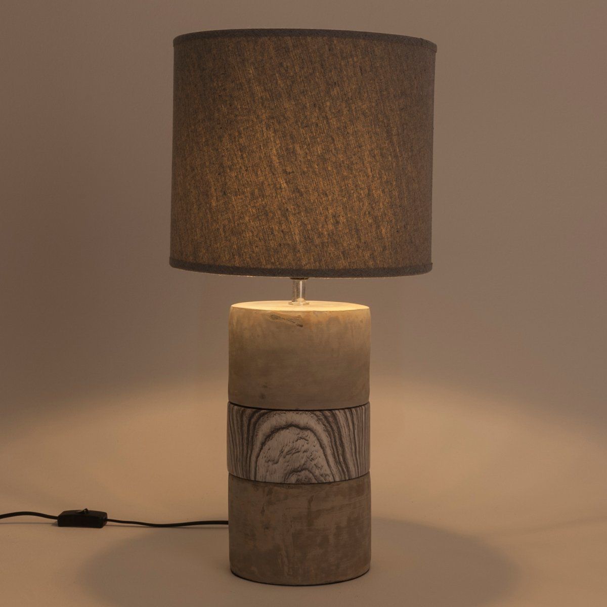 Lampe STAPELIA grise en céramique et béton