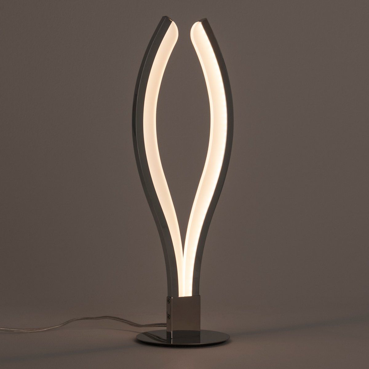Lampe Led design LOLY argentée en métal/aluminium/acrylique