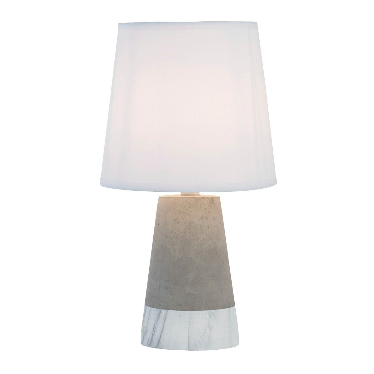 Lampe CHARDON blanche et grise en béton et tissu