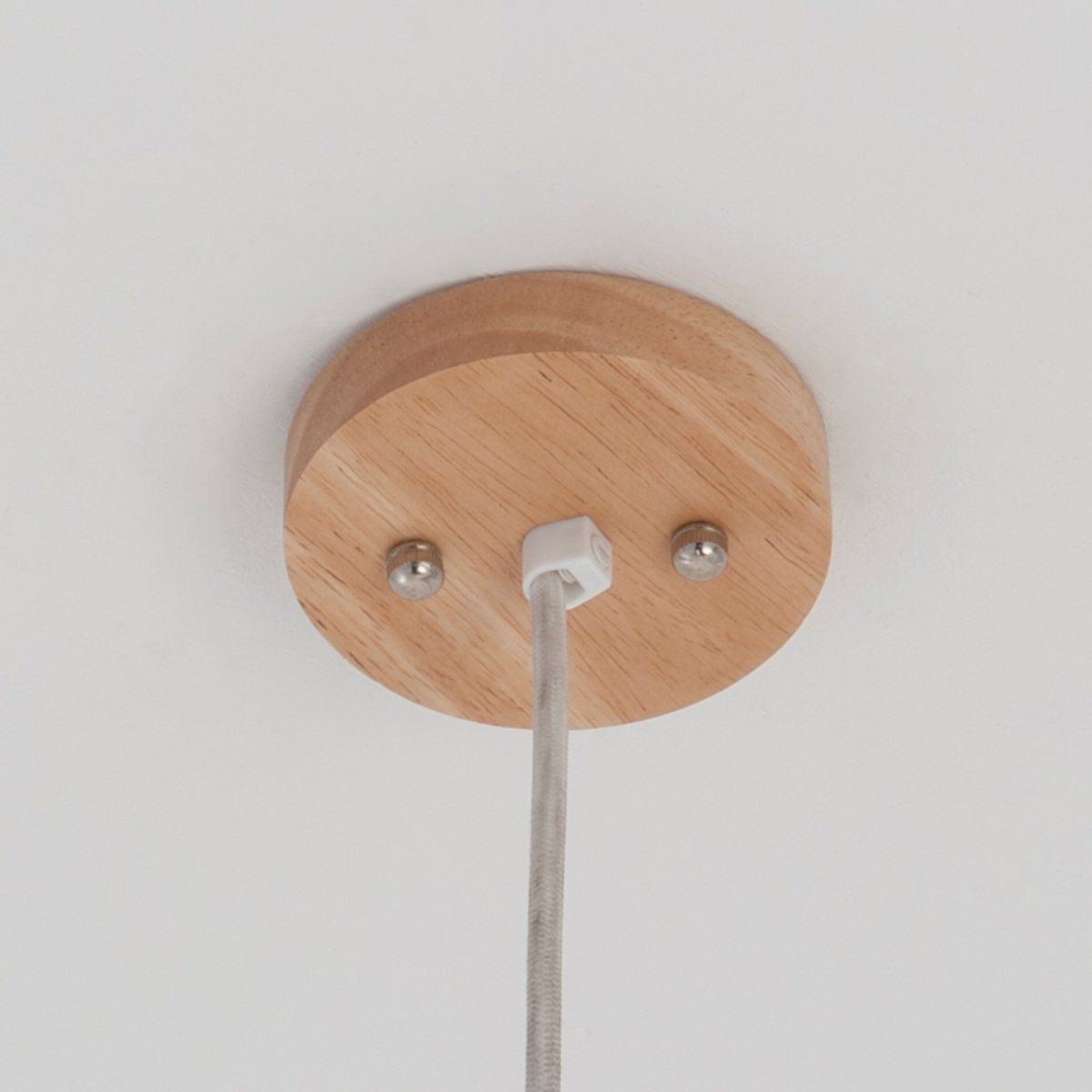 Suspension ampoule FRENE blanche en céramique effet bois