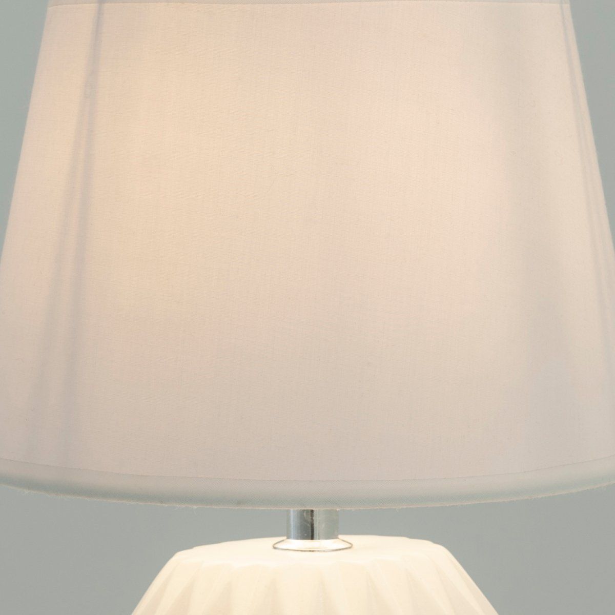 Lampe DIGITALE blanche en céramique et tissu