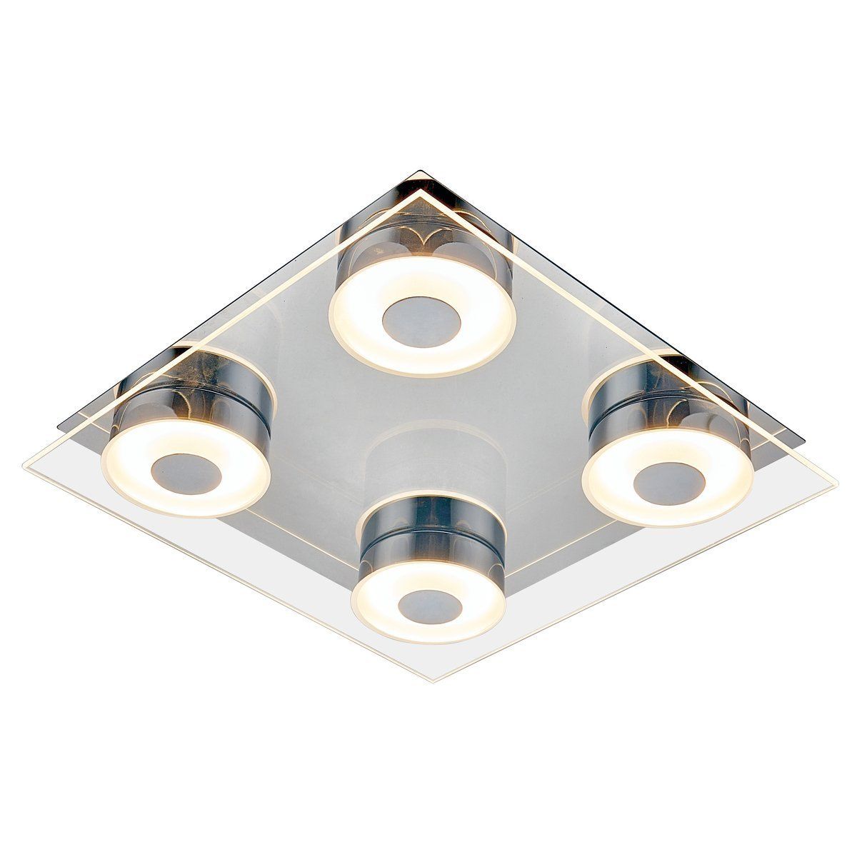 Plafonnier LED design GRAYSON argenté en métal