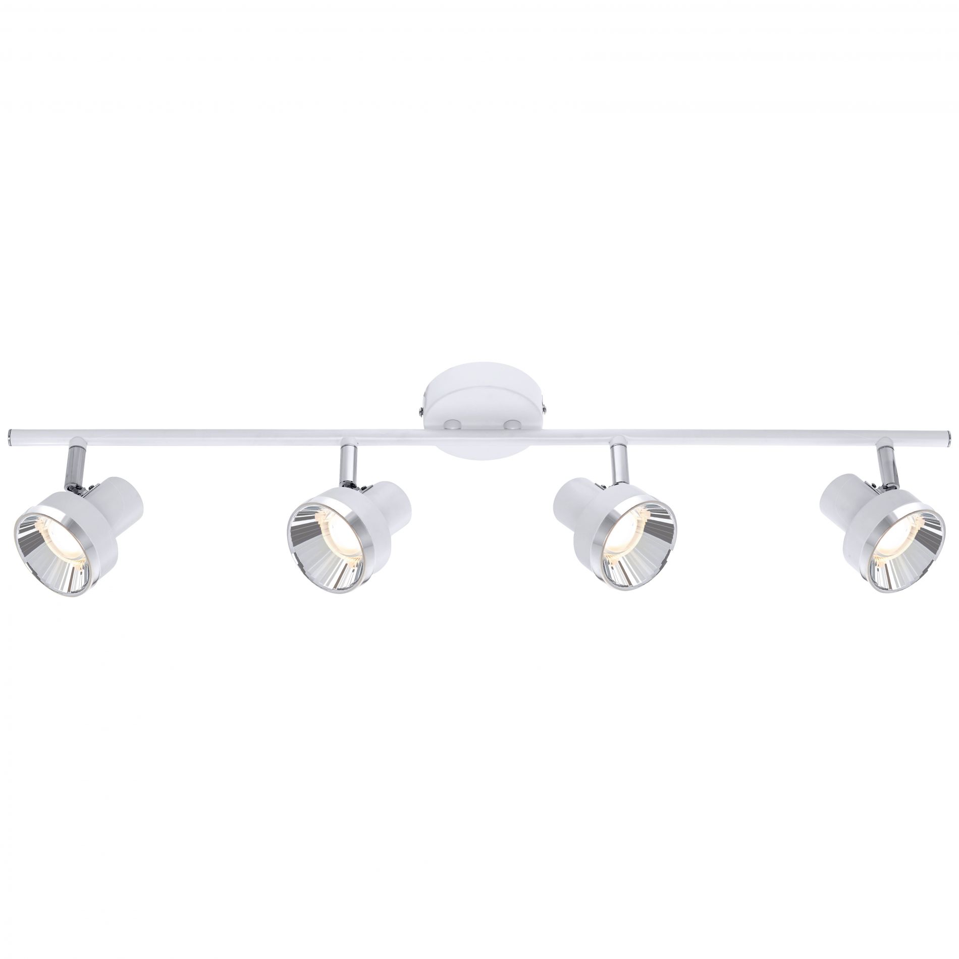 Réglette 4 spots LED orientables COLOR blanc mat en métal