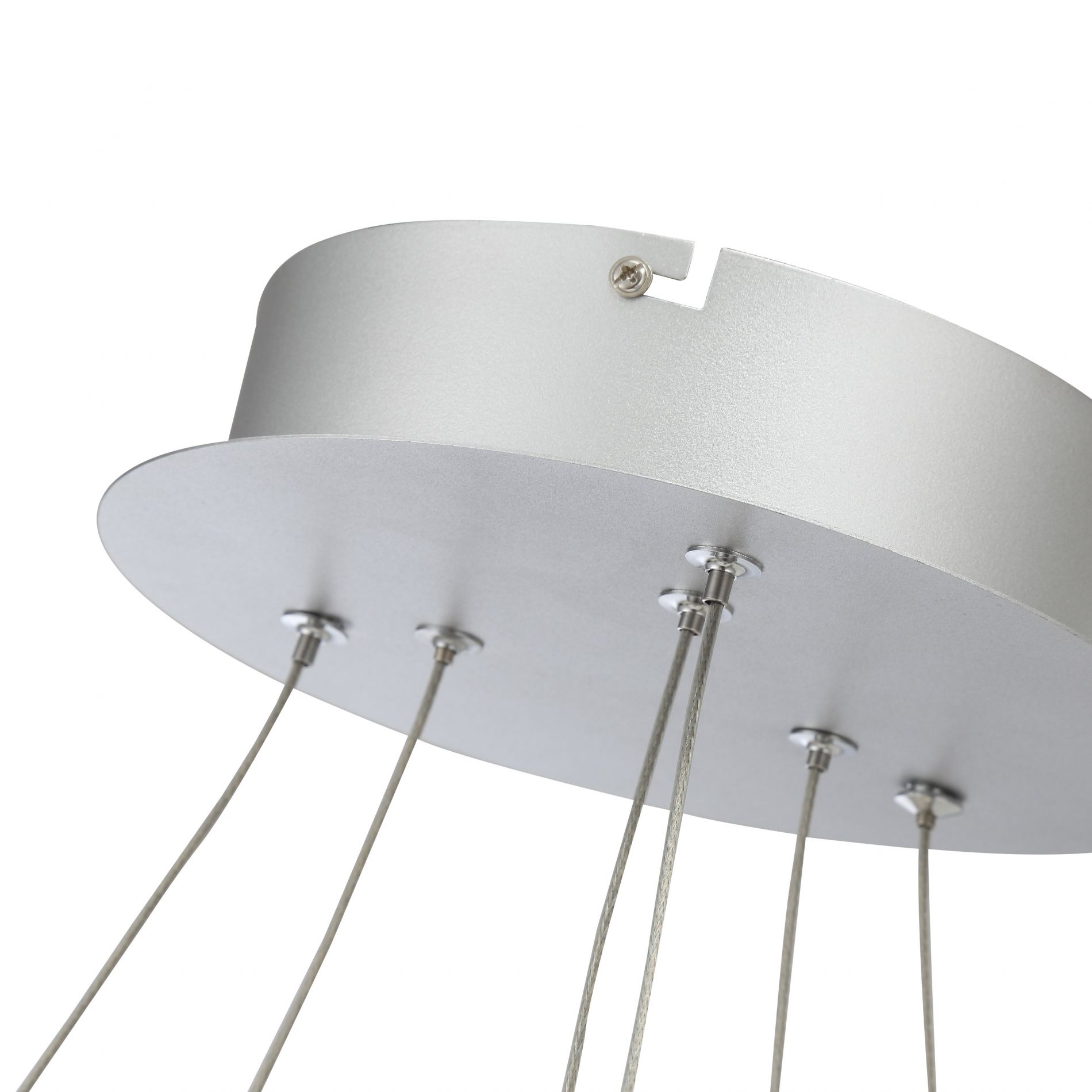 Suspension design LED ANNO argentée en métal et acrylique