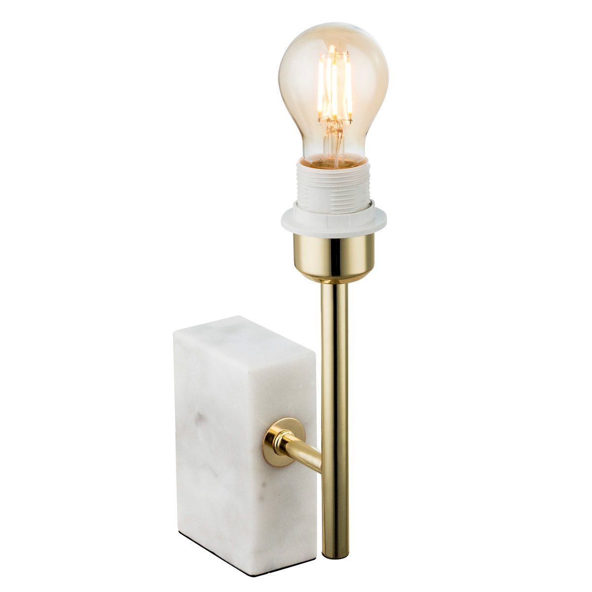 Pied de lampe MARBLE doré et blanc en marbre et métal