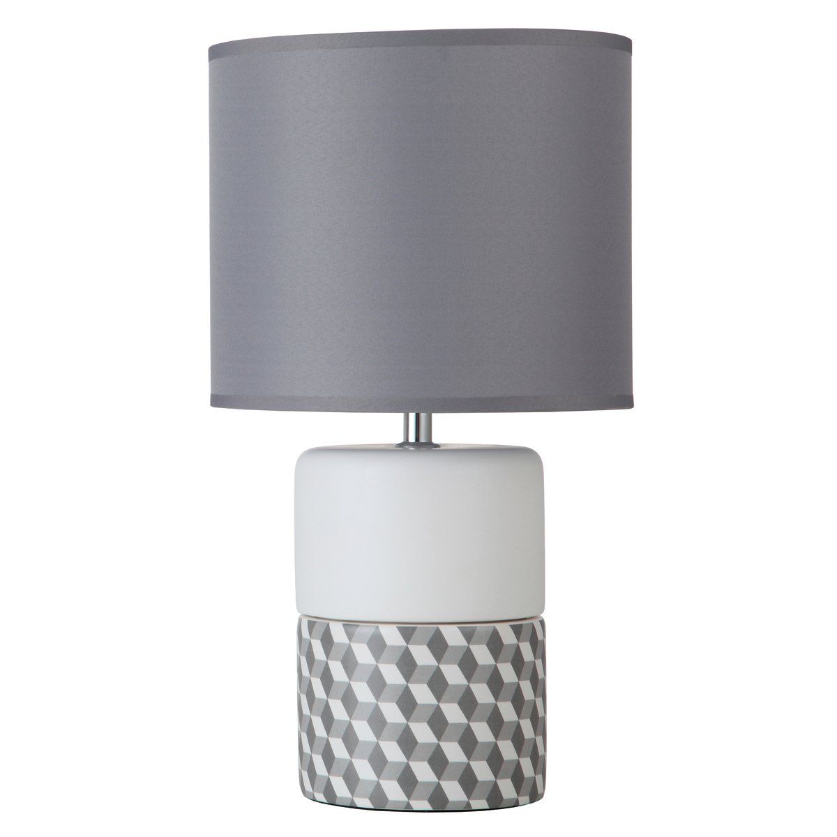 Lampe de salon PRYM grise et blanche en céramique