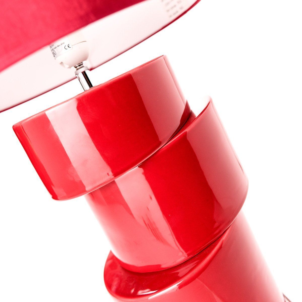 Lampe de salon SMART rouge en céramique et tissu