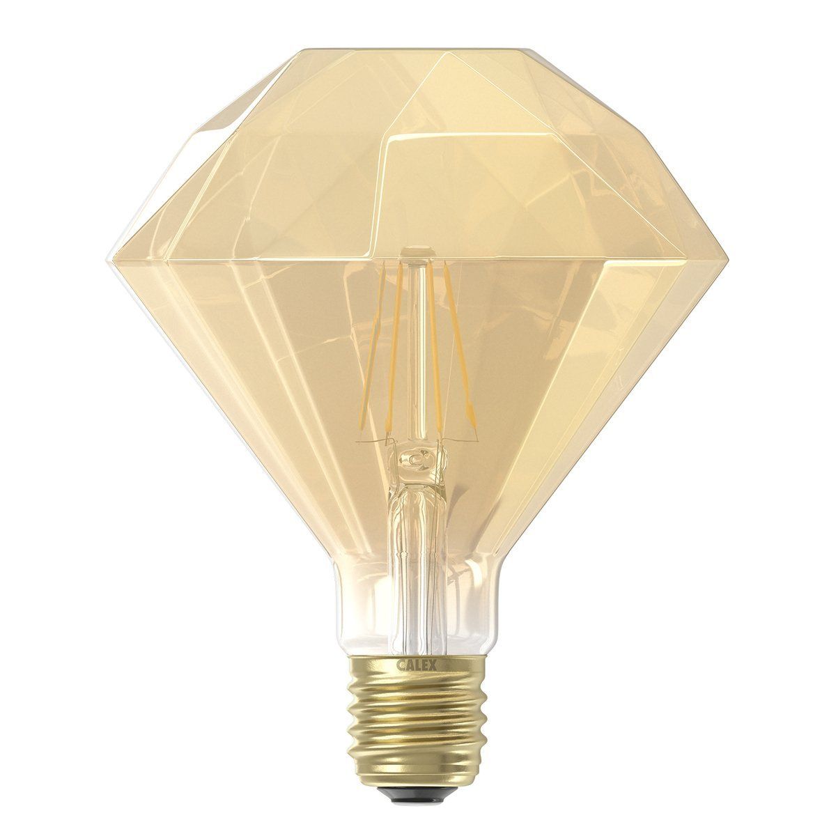 Ampoule déco filament LED dimmable E27 DIAMANT en verre ambré Ø11cm