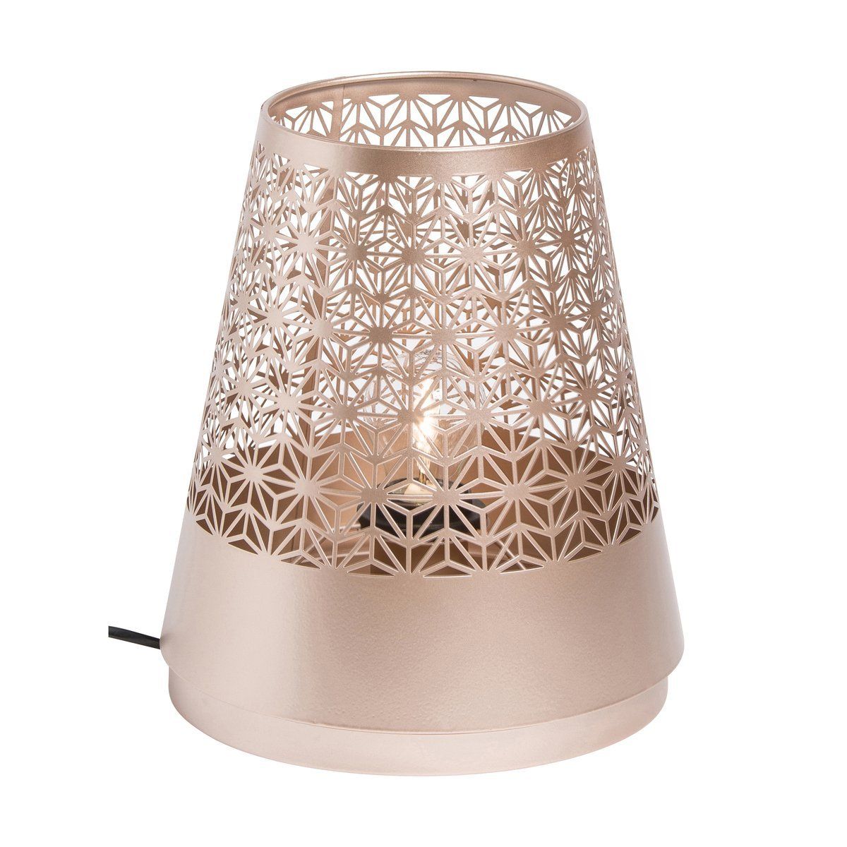 Lampe de table bohème HIPPIE en métal couleur champagne