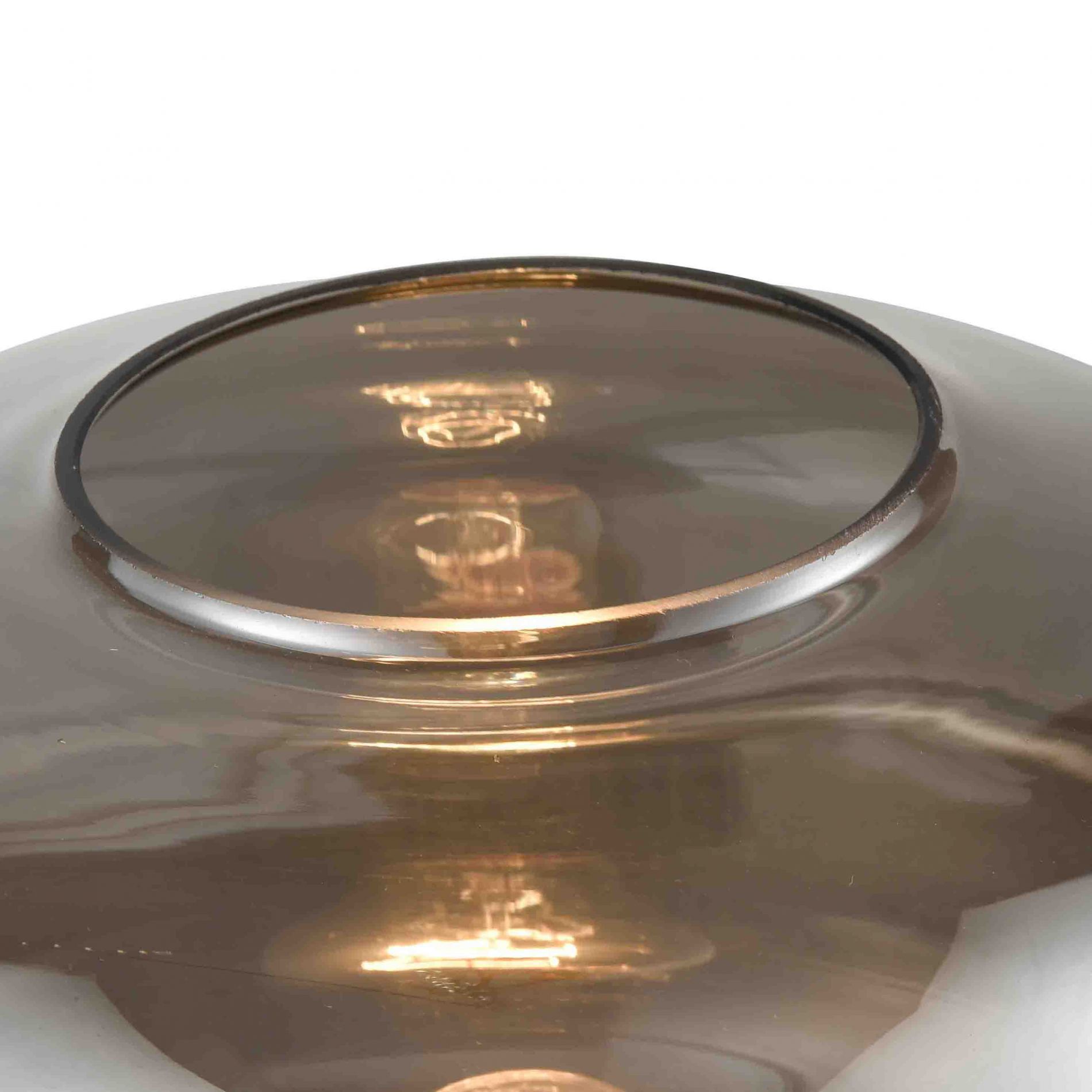 Lampe moderne à poser TASSIA en verre fumé chrome
