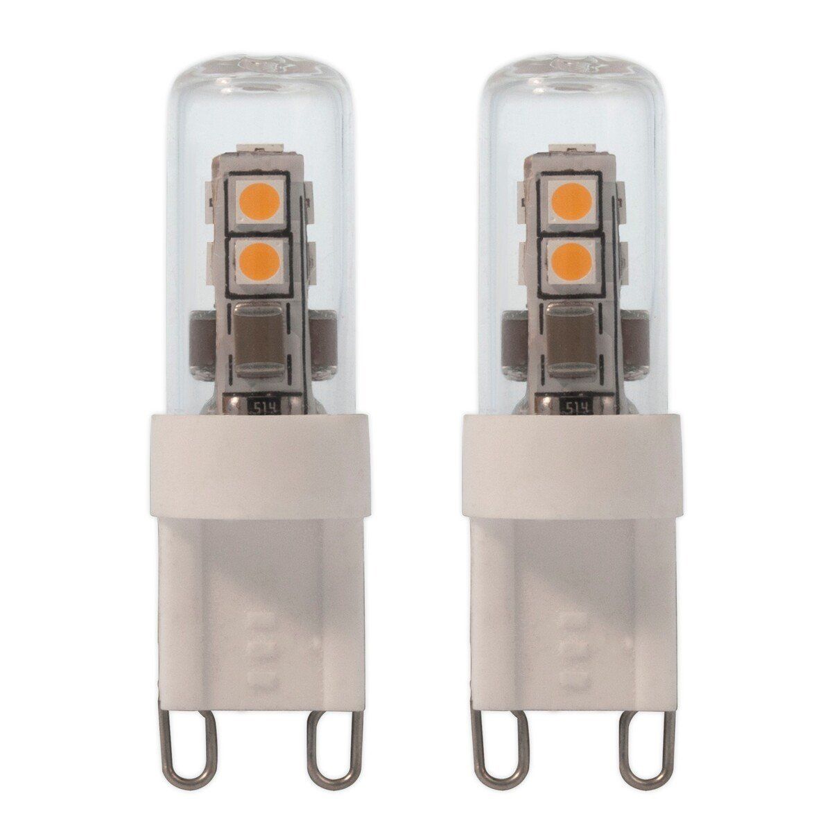 Lot de 2 ampoules LED G9 éclairage blanc chaud 2.2W 200 lumens Ø1cm