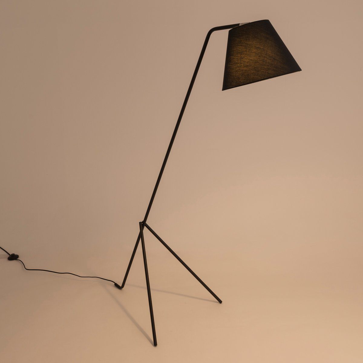 Lampadaire liseuse PROJECT, métal noir, haut 125 cm