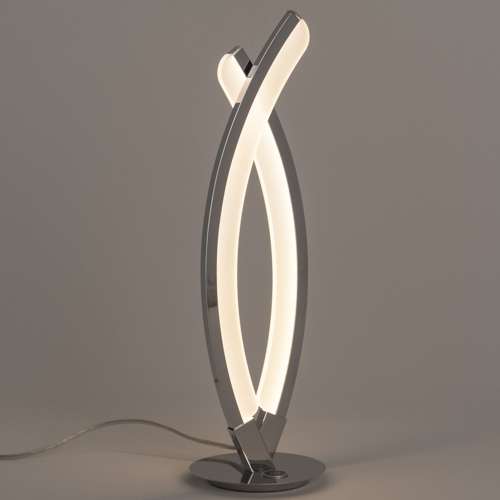 Lampe design touch Led KASPER argentée en métal/alu/acrylique