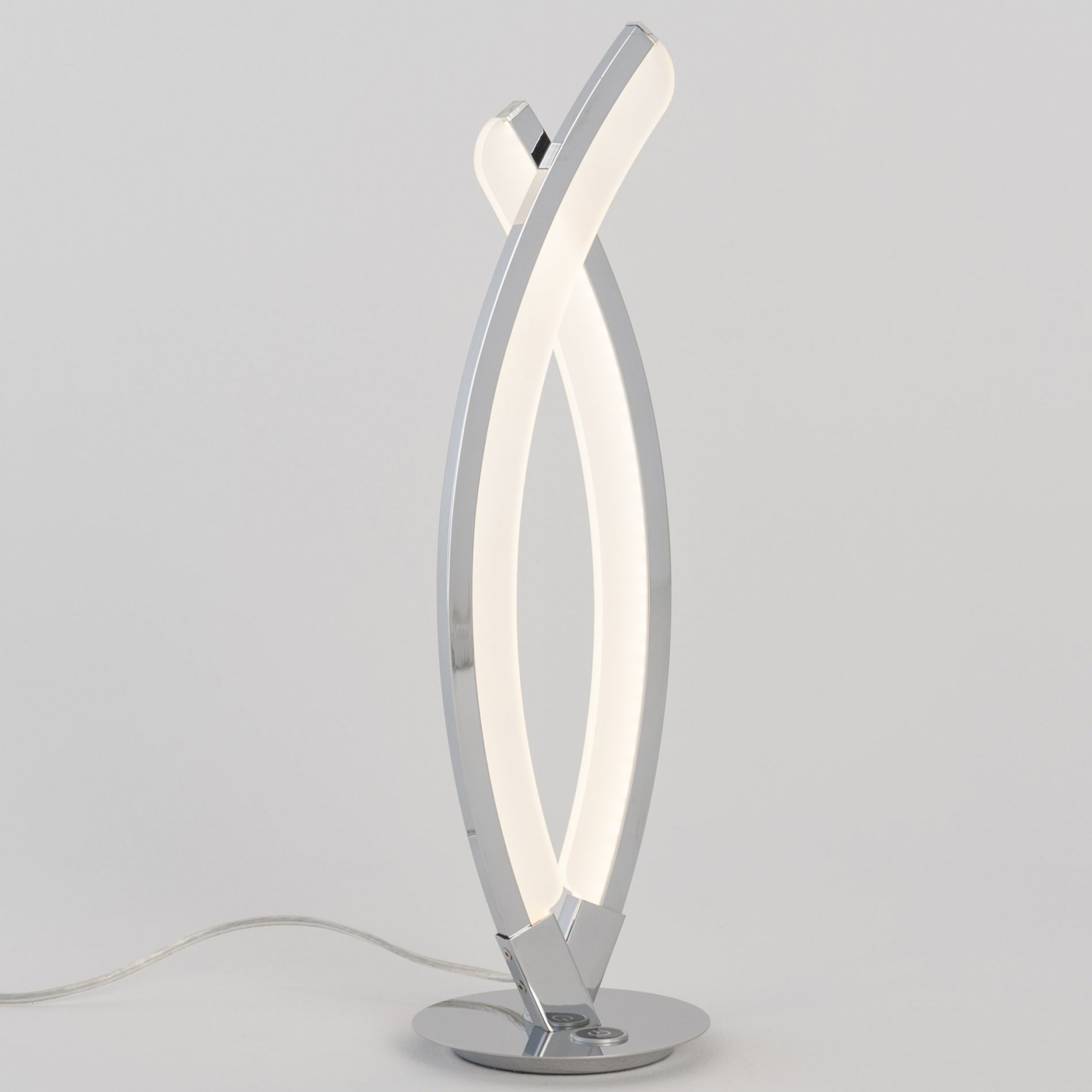 Lampe design touch Led KASPER argentée en métal/alu/acrylique