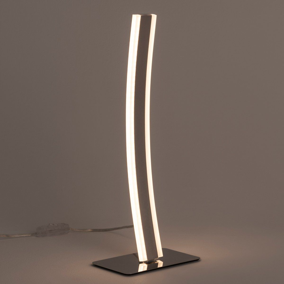 Lampe design Led LALOU argentée en métal/alu/acrylique