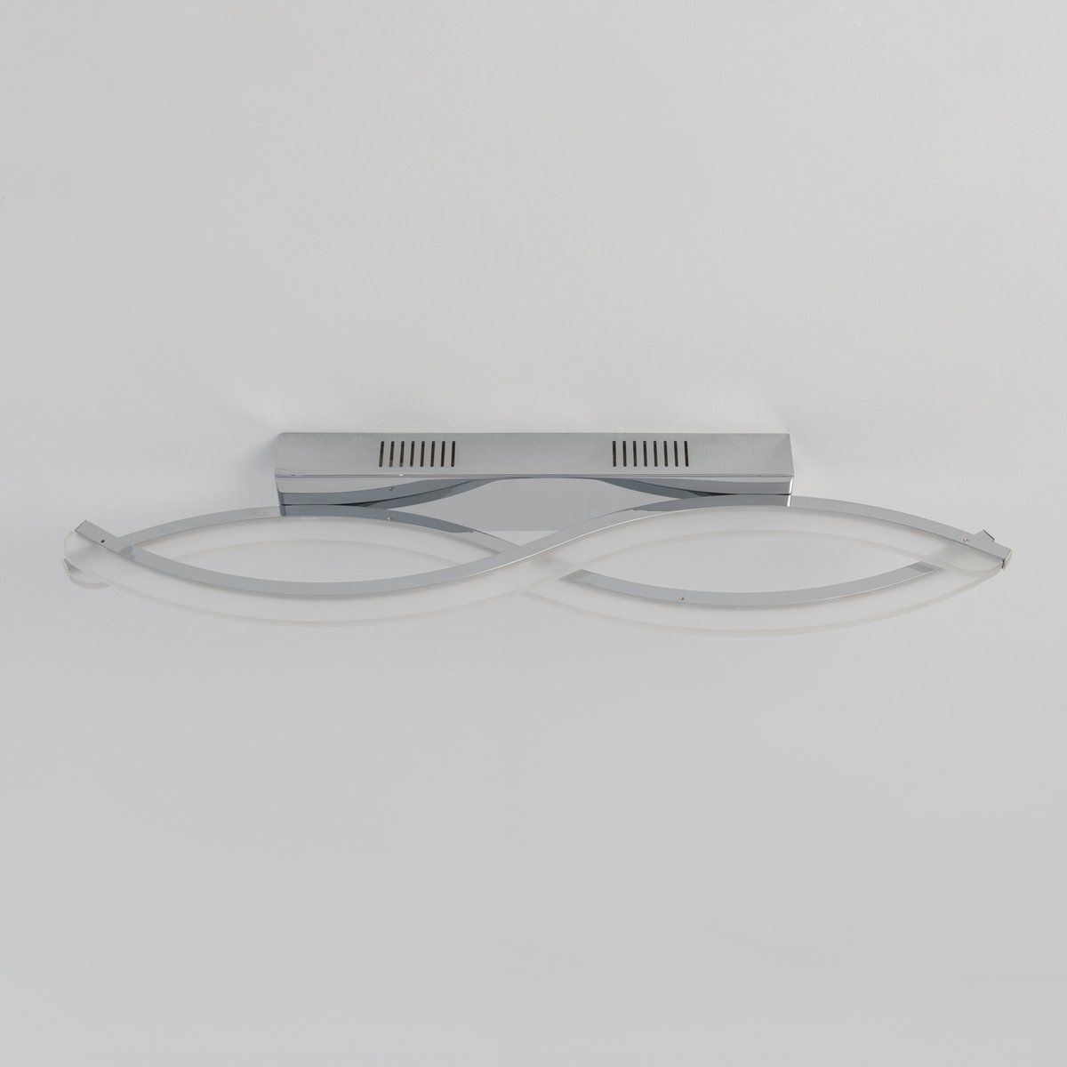 Plafonnier design Led ROMA argenté en métal/alu/acrylique