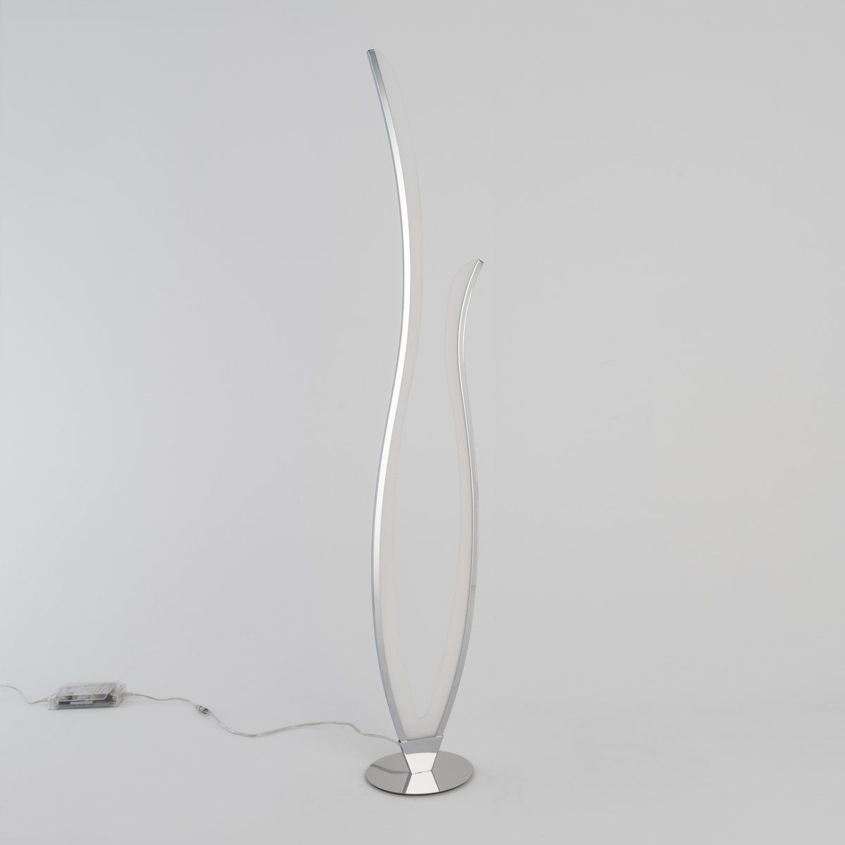 Lampe design Led TEMBO argentée en métal/aluminium/acrylique