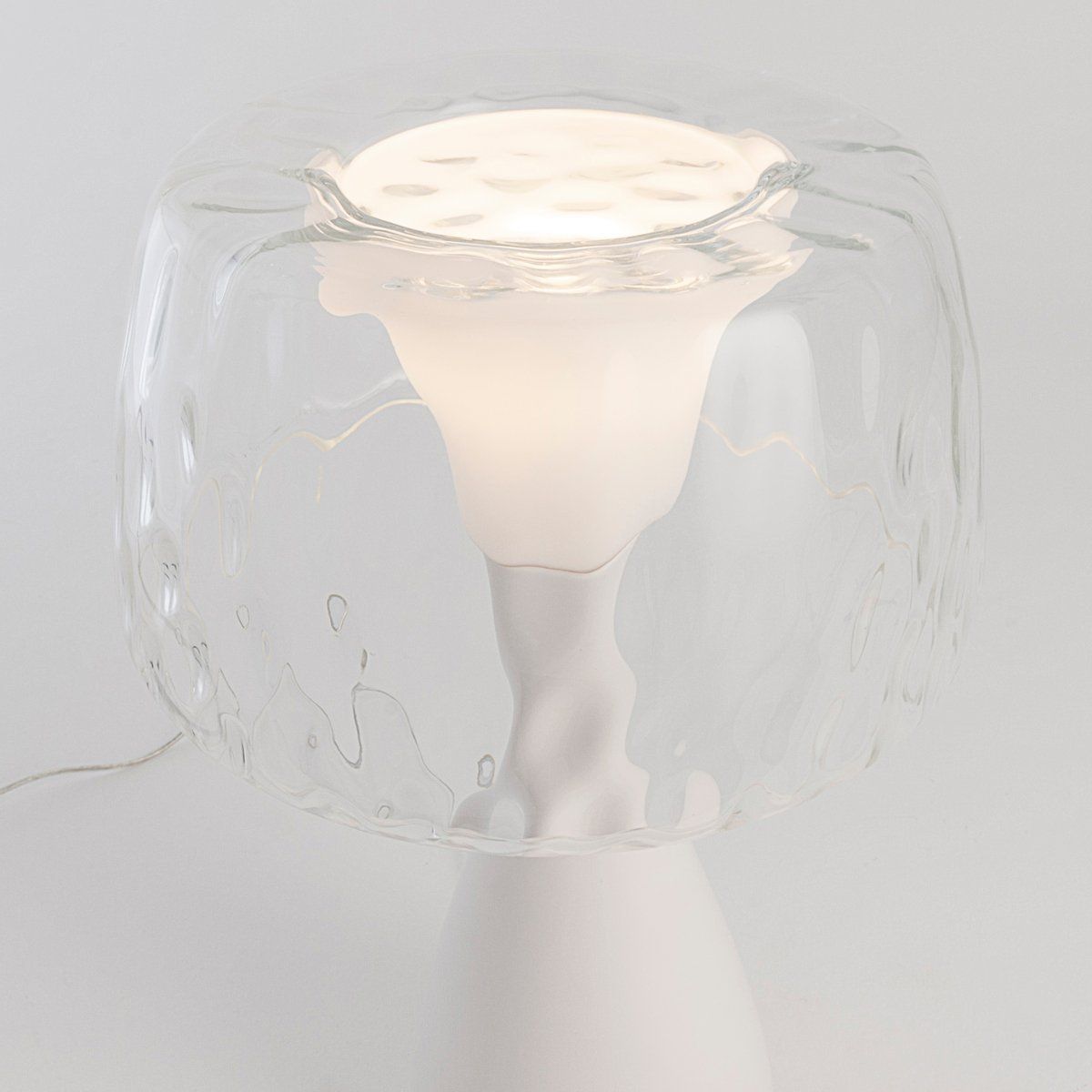 Lampe design touch AYA blanche en verre et céramique
